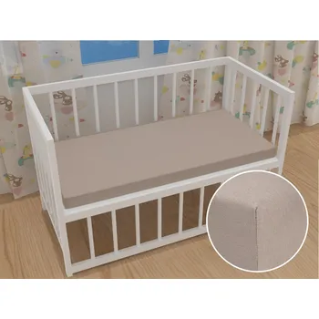 Prostěradlo Dětské jersey napínací prostěradlo do postýlky JR-027 Šedohnědé 60 x 120 x 10 cm - do postýlky