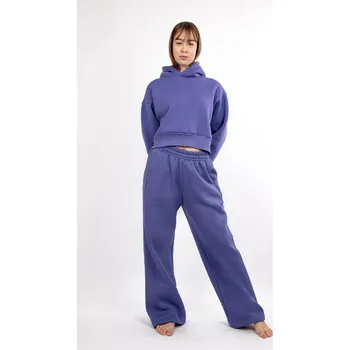 Dámské oblečení souprava krátká mikina a široké kalhoty DK-K-B17 Barva: Fialová, Velikost: XL