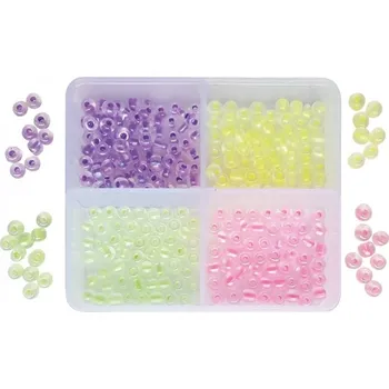 Dětské navlékací korálky Korálky neon mix 4 barvy, 24 g