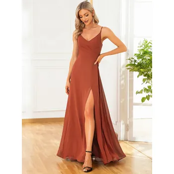 Dámské šaty Elegantní šaty na večer s obálkovým výstřihem Barva: Oranžová, Velikost: 3XL