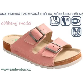 Dámská zdravotní obuv SANTÉ N/211/1/037/SP RŮŽOVÁ zdravotní pracovní pantofel , růžová - 36