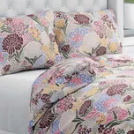 Bavlněné ložní povlečení Sandra SA-648 Akvarelové květiny na bílém Jednolůžko 140x200 a 70x90 cm