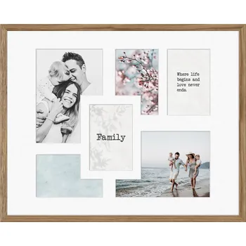 Styler, Rám na 6 fotografií Kyoto s bílou paspartou 40 x 50 cm hnědý - Formadore