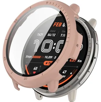 Ostatní příslušenství k chytrým hodinkám VSECHNONAMOBIL 105104 PC FULL COVER Plastový kryt se sklem pro Amazfit Active 2 růžový