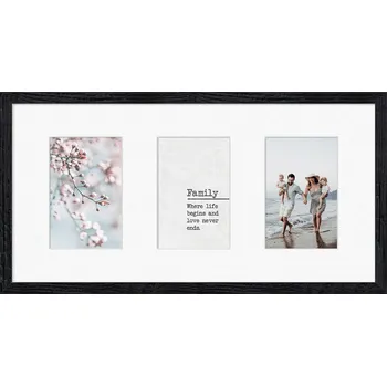 Styler, Rámeček na 3 fotografie Kyoto s bílou paspartou 23 x 46 cm černý - Formadore