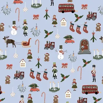 Balící papír Be Nice EKO vánoční balicí papír Anglická pohádka 5 ks, modrý