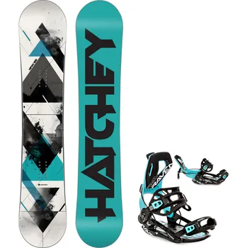Snowboard Snowboard komplet Hatchey Neon + vázání RAVEN Fastec FT360 Mint Velikost: 160W cm, Velikost vázání: M