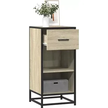 Komoda Komoda, 1 zásuvka, dřevo, kov, dub sonoma, černá, NORTY TYP 11