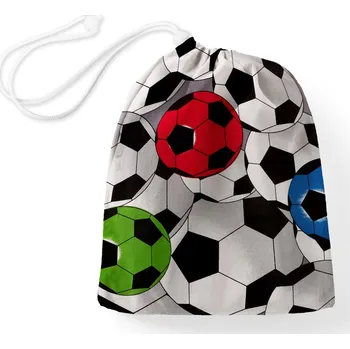 Školní sáček Bavlněný pytlík/sáček na přezůvky Sandra SA-580 Barevné a šedé kopačáky