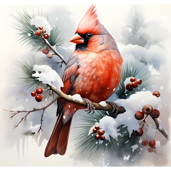 Látkový panel - Red Kardinál - ZIM-169 Velikost: 20x20cm, Materiál: Mikroplyš