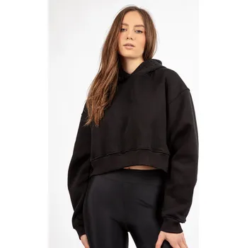 Dámská mikina Krátká dámská mikina s kapucí DK-K-B11 Barva: Černá, Velikost: XL