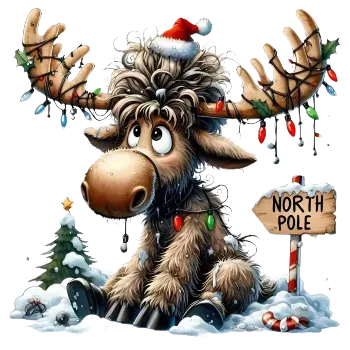 Nažehlovací obrázek - vánoční sob (22,0 x 22,0 cm)