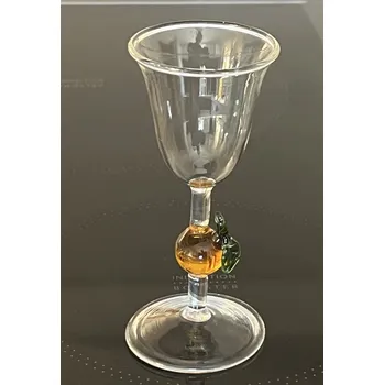 Stojan na víno Sklenička s meruňkou v nožce