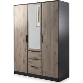 Šatní skříň Stolar Šatní skříň LATI D3 Zvolte dekor: černá/vikingský dub