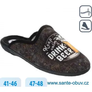 Dámská zdravotní obuv SANTÉ AB/12031 BLACK domácí obuv, papuče, černá - 43
