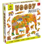 Dřevěné puzzle Ludattica Woody Savana, dřevěné puzzle, 48 dílků