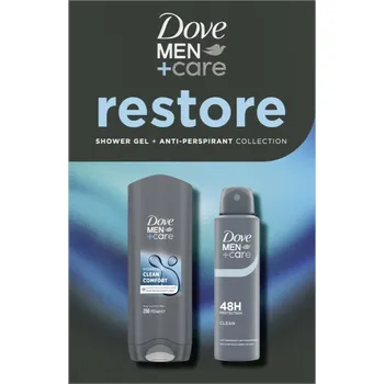Kosmetická sada Dove Men+Care Dove Men+Care Antiperspirant antiperspirant ve spreji 48h 150 ml + Dove Men+Care Clean Comfort sprchový gel 250 ml kosmetická sada