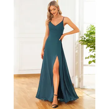 Dámské šaty Elegantní šaty na večer s obálkovým výstřihem Barva: Tyrkysová, Velikost: 3XL