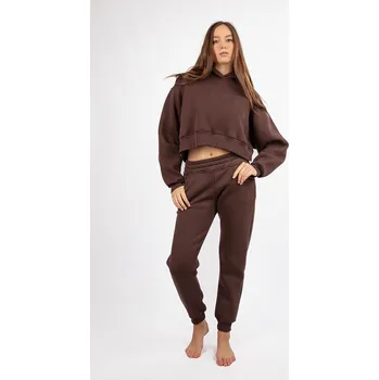 Dámská souprava s krátkou mikinou DK-K-B16 Barva: Čokoládová, Velikost: M