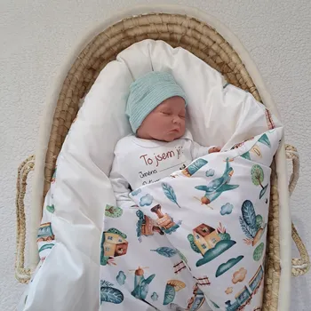 Zavinovačka Pro útulný domov Péřová zavinovačka Vláček a letadlo TYP zavinovačky: KLASIK, ROZMĚR zavinovačky: 70 x 70 cm