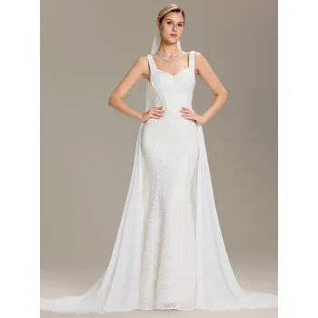 Dámské šaty Svatební šaty bez rukávů s flitry a odhalenými zády Barva: Bílá, Velikost: M