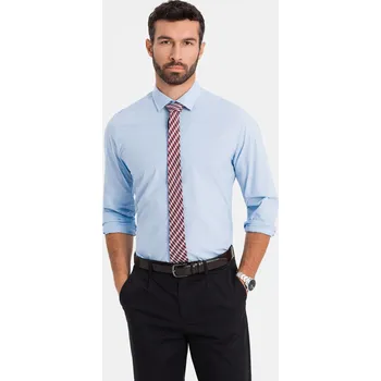 Pánská košile REGULAR bavlněná klasická košile V1 - ESPIR Barva: Světle Modrá, Velikost: XL