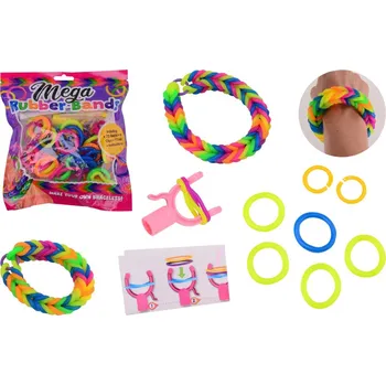 dětská sada na výrobu šperků Johntoy Výroba náramku z gumiček z mega gumiček