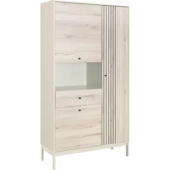 Vinotéka Vitrína Frost 100 cm krémová/alpský dub