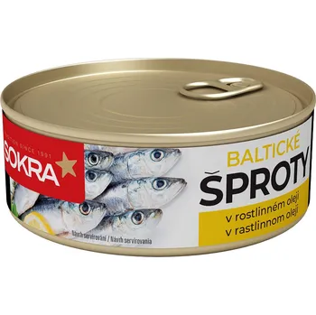 konzervovaná ryba SOKRA Baltické šproty v rostlinném oleji 240 g