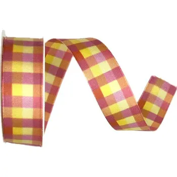 Stuha Stuha taftová MULTICOLORE ORANGE oranžová 25mm x 3m (8,-Kč/m) (Stuha taftová, oboustranná, s vetkaným vlascem v lemu)