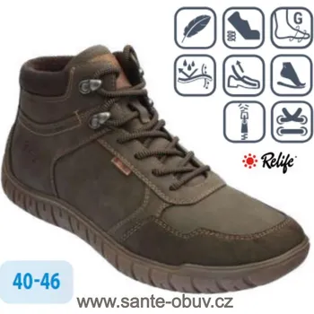 Dámská zdravotní obuv SANTÉ RL/25722 KHAKI vych. obuv vel.40-46, --- - 46