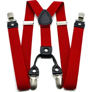 Kšandy Camerazar Červené pevné gumové podvazky pro muže ke kalhotám