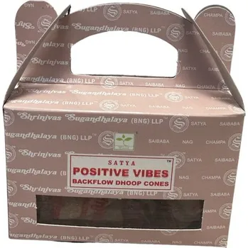 Vonný olej Shrinivas Satya Vonné kužely Tekoucí dým Positive Vibes, 24 ks