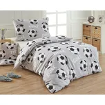 Dětské povlečení Matějovský GOAL, fotbalové, šedé, bavlna hladká, 140x200cm + 70x90cm
