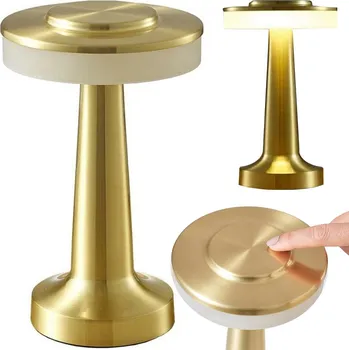 Noční světlo VERK GROUP Moderní noční lampička s nastavitelným jasem a odstíny světla - zlatá