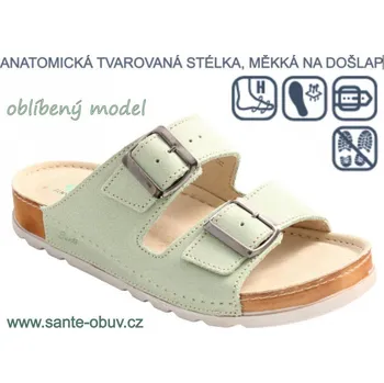 Dámská zdravotní obuv SANTÉ N/211/1/097/SP ZELENÁ zdravotní pracovní pantofel, zelená - 37