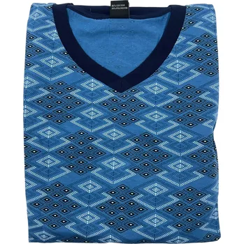 N-feel Pánské bavlněné pyžamo s dlouhým rukávem JON Barva: Modrá, Velikost: L