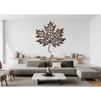 Obraz Javorový list – Dřevěný obraz s filigránovým vzorem