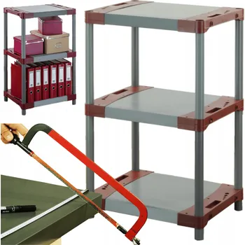 Dílenský regál Plastový regál Wamar-Sosenka 3 police, nosnost 120 kg, 98x50x46 cm