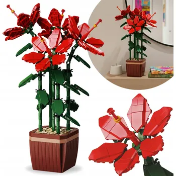 ostatní stavebnice Indický rododendron z kostek, KVĚTINY, DIY STAVEBNICE 6+