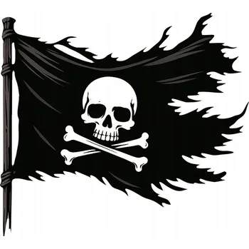 Samolepicí dekorace na vozidlo SAMOLEPKA na auto | Piráti PIRÁTI SILNIČNÍ Lebka Pirátská vlajka 14 cm