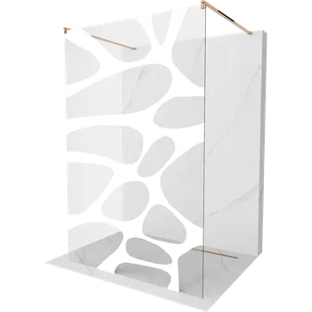 Mexen Kioto volně stojící sprchová stěna 120 x 200 cm, bílá vlna 8 mm, růžové zlato - 800-120-002-60-97 Sprchové stěny