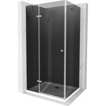 Mexen Roma sprchový kout s otočnými dveřmi 110 x 80 cm, grafit, chrom + vanička Flat, bílá - 854-110-080-01-40-4010 Sprchové kouty s vaničkou