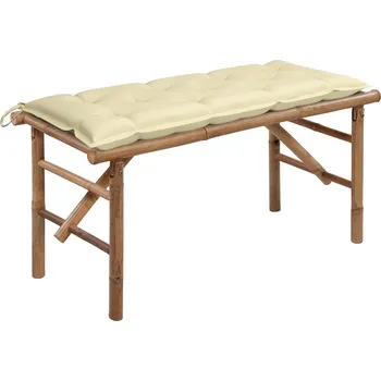 Zahradní lavice zahrada-XL Skládací zahradní lavice s poduškou 118 cm bambus 3063866