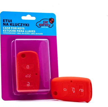 Červené silikonové pouzdro na klíče Volkswagen Škoda Seat - EPKC03 CARSAFETY