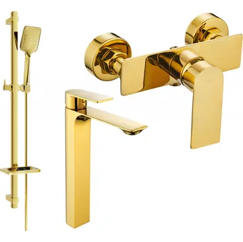 Vodovodní baterie Mexen Alexa DQ62 sprchová sada, zlatá - 71214DQ62-50 Bateriové soupravy