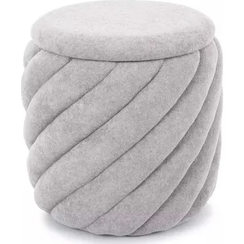 Taburet Šedý taburet PELARO s úložným prostorem 42x42 cm