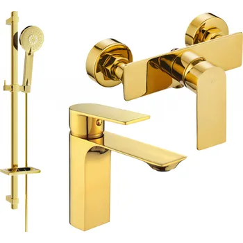 Vodovodní baterie Mexen Alexa DQ40 sprchová sada, zlatá - 71204DQ40-50 Bateriové soupravy