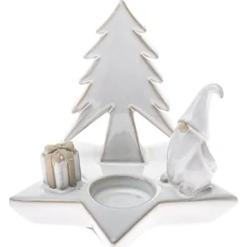 Svícen Casa de Engel Porcelánový svícen se stromkem a Santou