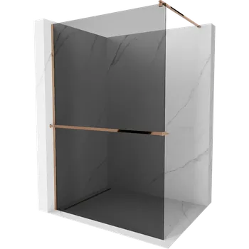 Mexen Kioto+ sprchová stěna s policí Walk-in 70 x 200 cm, grafit, růžové zlato - 800-070-121-60-40 Sprchové stěny